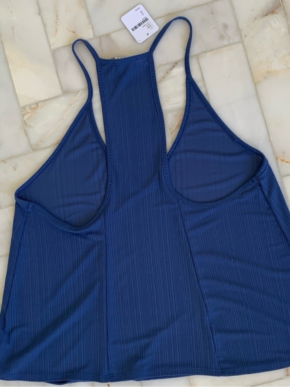 Free People Intimately Tank Top size Small Racerback cut Marin Blue - Picture 2 of 3